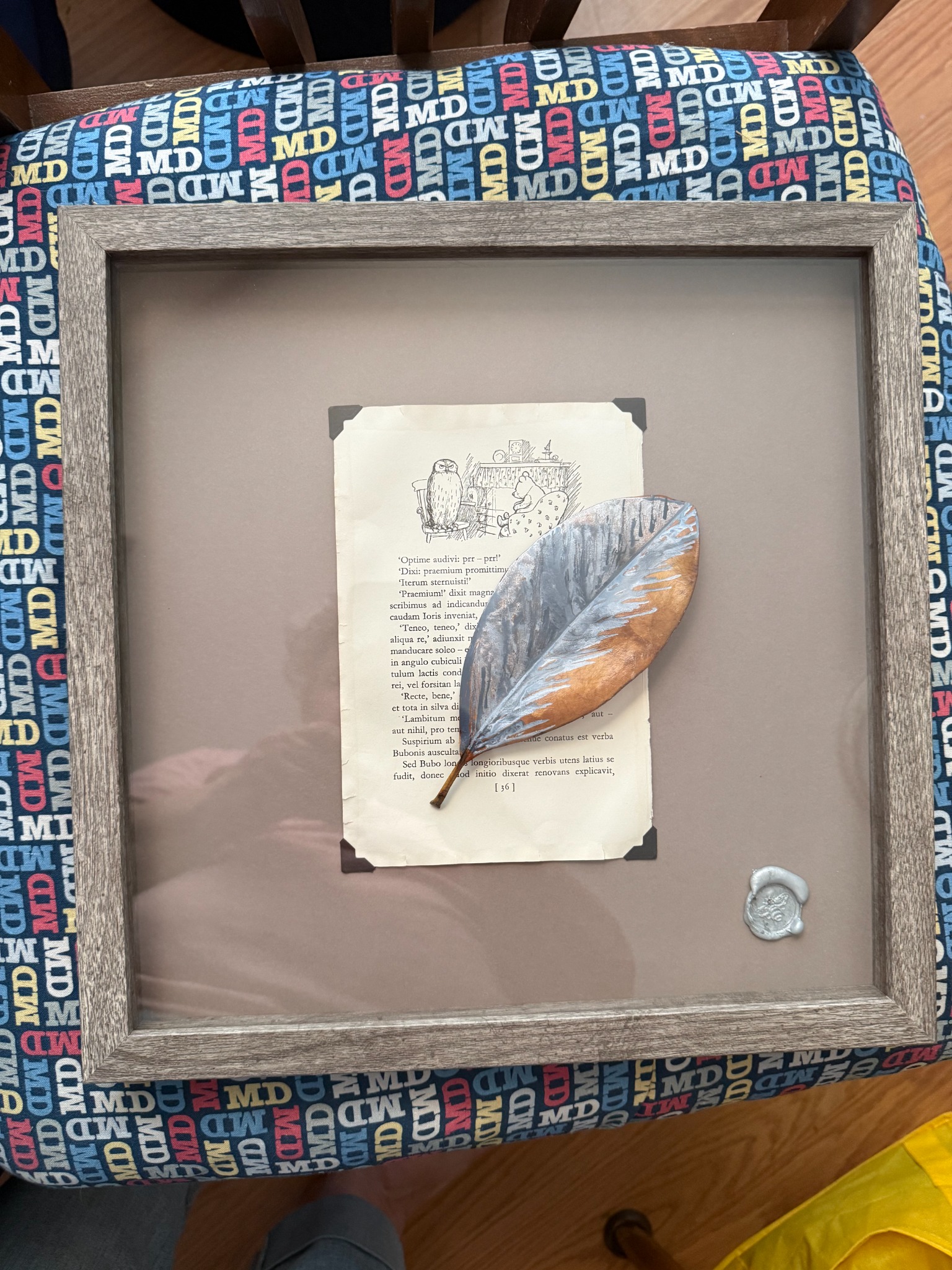 Bubo installed in its shadow box